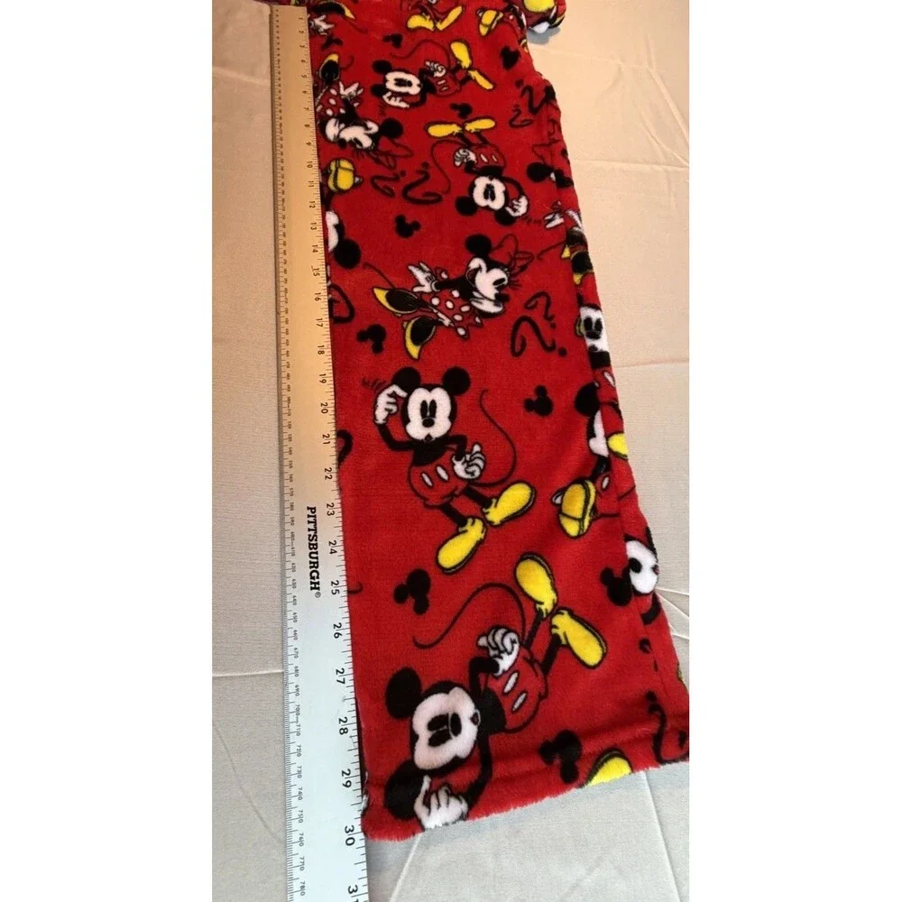 Disney Mickey Mouse Womens Soft Plush Fleece PJ/Lounge Pants Red Black L(12-14) - Picture 6 of 8